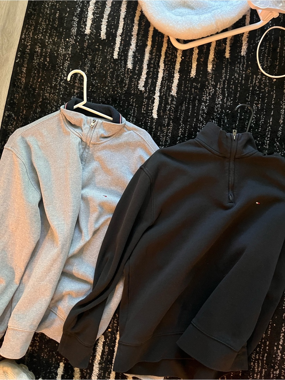 Tommy Hilfiger Gray and Black Quarter-Zip Sweaters (Pair) BUNDLE